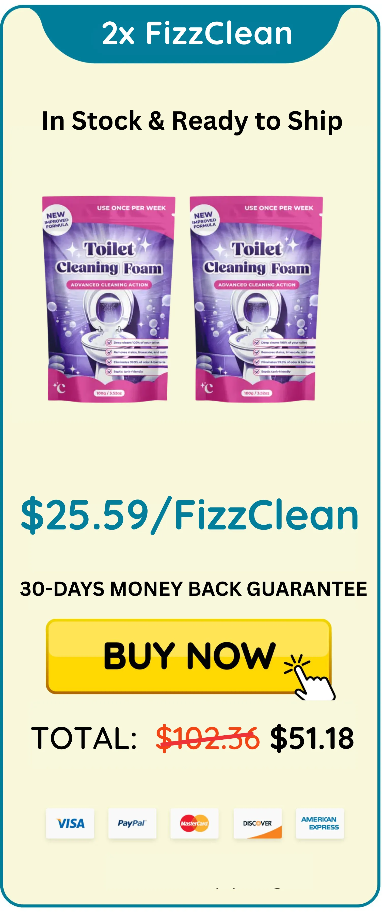 fizzclean toilet cleaner package 2